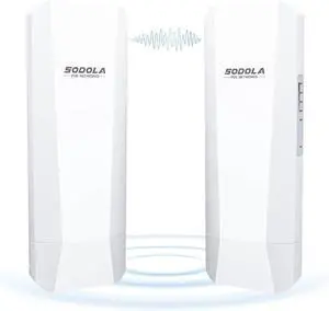 Wireless Bridges 450Mbps, 5.8G Outdoor CPE Point to Point 2-3KM Long Range Access with 14DBi High Gain Antenna,2 RJ45 LAN Ethernet Port,24V PoE Power, IP65 Waterproof WiFi Bridge 2 Packs