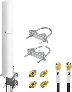 Maswell 4G LTE 5G Antenna Outdoor, 600-7000MHz 2X2 MIMO External Antenna, Up to 4.5 dBi, Cross-Polarized Omnidirectional for 4G/5G Routers & Gateways for T-Mobile Home Internet, Verizon, AT&T
