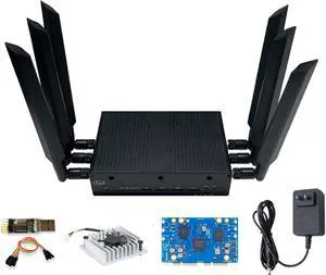 Banana Pi BPI-R4 WiFi 7 Wireless Tri-Band Router OpenWRT - DDR4 4GB/8GB RAM - MediaTek MT7988A SoC, 4G/5G Wireless Router Repeater, 2X 10GbE SFP 4X GbE for NAS Smart Home Gateway (Basic Kit, DDR4 4GB)