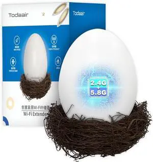 WiFi Egg,Extenders Signal Booster for HomeUp to 1200Mbps Dual Band RepeaterCovers Up to Least 3440 Sq. ft and 30 Devices WiFi Range Extender