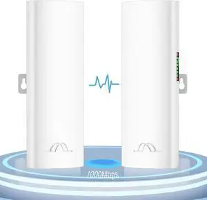 5.8G 1000Mbps Outdoor Starlink WiFi Extender Gigabit High Speed, CPE1200 Point to Point Wireless Bridge, 3KM Long Range Wireless Access Point with 16dBi High-Gain Antenna, 24V POE Power, 2-Pack