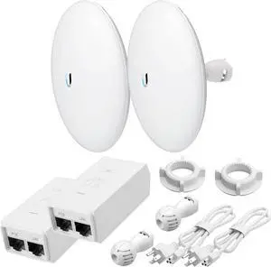 Wireless Bridge NBE-5AC-GEN2  Pre-Configured 2-Pack | 5GHz Point-to-Point Outdoor WiFi Bridge | Plug & Play, 450+ Mbps, Up to 6+ Mile Range