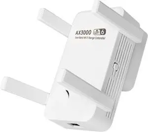 WiFi 6 Extender AX3000  10,000 Sq.Ft Coverage & 100+ Devices | Dual Band 3000Mbps Signal Booster with Gigabit Ethernet Port | 4 Antennas, WPS One-Tap Setup, WPA3 Security, Smart Home Compatible