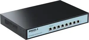 8 Port 10Gb Easy Web Managed Switch, 8 x 10G RJ-45 Ports, 160Gbps Bandwidth, Support LACP, VLAN, QoS, 10G/5G/2.5G/1000M/100M Auto-Negotiation, Multi-Gigabit Managed Ethernet Switch