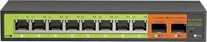 10-Port 2.5gb Switch, 8*2.5G RJ45 and 2×10G SFP Uplink Ports, Unmanaged, Fanless, Multi gigabit, Compatible with 100/1000/2500Mbps Network