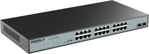 24 Port 2.5Gb Umanaged Switch,24X2.5G Base-T Ports,2X10G SFP, 160Gbps Switching Capacity,Port Isolation,/IU Rack-Mount/Fanless/Plug & Play Multi-Gig Unmanaged Ethernet Switch