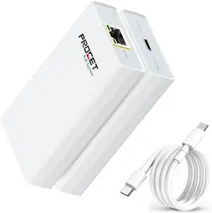 PROCET PoE Over USB C Converter up to 23W RJ45 PoE+ to Type C Ethernet Adapter 100Mbps for Tablet, iPad, Digital Signage Display, Webcam, Nintendo Switch, Home Assistant