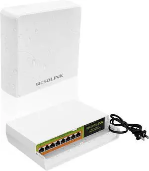 Gigabit POE Switch Waterproof 8 Port,Power Over Ethernet Total 120w, 1000Mbps, Compliant with IEEE802.3af/at, Outdoor POE+ Network Switch Plug & Play Unmanaged (8 gigabit poe Ports)