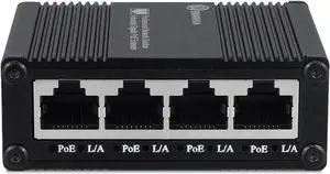 Mini Gigabit PoE Extender, IEEE802.3af/at/bt Network PoE Switch Signal Extender, 10/100/1000Mbps, Support PoE Network Extension 100m(328ft), Plug and Play, for Security Systems IP Camera