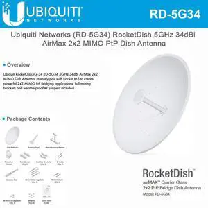 Ubiquiti Networks Rd-5g345ghz Rocketdish, 34dbi,Rocket Kit