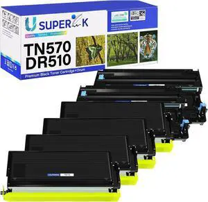 TN570 Toner Cartridge DR510 Drum Unit Compatible for Brother TN-570 TN540 DR-510 Work with DCP-8040 DCP-8045 HL-5100 HL-5140 HL-5170 MFC-8220 MFC-8840 Printer (4 Toner, 2 Drum)