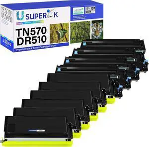 TN570 Toner Cartridge DR510 Drum Unit Compatible for Brother TN-570 TN540 DR-510 Work with DCP-8040 DCP-8045 HL-5100 HL-5140 HL-5170 MFC-8220 MFC-8840 Printer (6 Toner, 4 Drum)