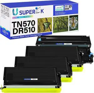 TN570 Toner Cartridge DR510 Drum Unit Compatible for Brother TN-570 TN540 DR-510 Work with DCP-8040 DCP-8045 HL-5100 HL-5140 HL-5170 MFC-8220 MFC-8840 Printer (3 Toner, 1 Drum)