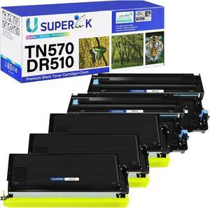 TN570 Toner Cartridge DR510 Drum Unit Compatible for Brother TN-570 TN540 DR-510 Work with DCP-8040 DCP-8045 HL-5100 HL-5140 HL-5170 MFC-8220 MFC-8840 Printer (3 Toner, 2 Drum)