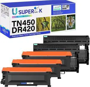 Compatible for Brother TN450 TN420 Toner Cartridge and DR420 Drum Unit Work with HL-2270DW HL-2280DW MFC-7360N DCP-7065DN Intellifax 2840 2940 Printer (3 Toner, 2 Drum)