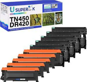 Compatible for Brother TN450 TN420 Toner Cartridge and DR420 Drum Unit Work with HL-2270DW HL-2280DW MFC-7360N DCP-7065DN Intellifax 2840 2940 Printer (5 Toner, 5 Drum)