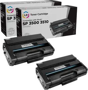 LD Products Remanufactured Toner Cartridge Replacement for (2-Pack, Black) Ricoh 406989 High Yield Works with Aficio SP Printers 3500DN, 3500N, 3500SF, 3510DN, and 3510SF