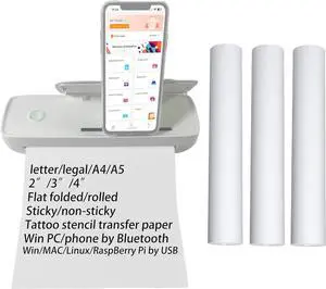 IOOIOO A81 Portable Printer inkless Thermal 8.5 x 11 Wireless for Travel Mobile Laptop, impresora porttil-White