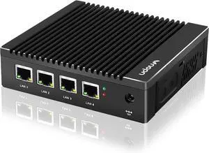 Micro Firewall Appliance Fanless Mini PC N3700 Quad Core, 4xIntel 2.5GbE i225/i226 Intel 4 Ports Dual HD, 8GB DDR3 128GB mSATA SSD Support AES NI Network Router Box No Wi-Fi (8G+128G)