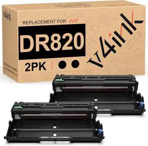 v4ink DR820 Compatible Drum Replacement for Brother DR820 DR-820 Drum Unit use with HL-L6200DW L6200DWT L5100DN L5200DWT L5200DW L6300DW MFC-L5900DW L6700DW L5800DW L5700DW DCP-L5500DN Printer 2 Packs
