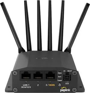 Peplink Cellular Wi-Fi Router MAX BR1 Mini - 5G Router 5G/LTE Cellular Modem 3 Ethernet LAN Connections (with Wi-Fi) Redundant SIM Slots, Built-in eSIM Upgradeable to Dual WAN VPN Capable