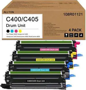 C400 C405 Drum Unit Compatible Xerox 108R01121 Imaging Unit Versalink C400 C405 Imaging Unit Replacement for Xerox Phaser 6600 WorkCentre 6655 6605 VersaLink C400 C405 Printer(4-Pack)