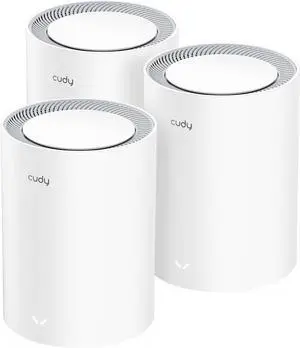 Cudy Dual Band BE3600 WiFi 7 Wi-Fi Mesh System, 3.6 Gbps 160 Mhz, Coverage up to 7000 Sq.ft, 3 Gigabit Ports, Multi-VPN Compatible, Cudy APP Control(M3600 3-Pack)