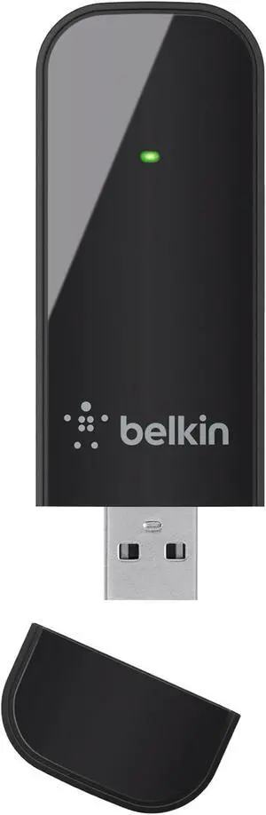 Belkin N600 DB F9L1101 Wireless Dual-Band USB Adapter, Up to 300Mbps Speed (Black)