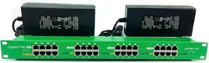 PoE Texas 16 Port 802.3at Gigabit On-Demand PoE Injector with Two 56V 120W Power Supplies for PoE Cameras, IP Phones, WiFi Access Points and More