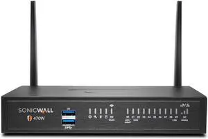 Sonicwall TZ470W Wireless Network Security Appliance (02-SSC-2831) | Next-Generation Firewall | Zero-Touch Deployment | 8X 1GbE Ports, 2X 2.5GbE Ports