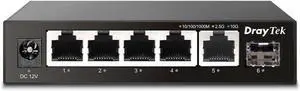 DrayTek VigorSwitch Q60x Multi-gig High Performance Unmanaged Switch, 5 x 2.5 GbE Ports, 1 x 10Gbps SFP+ Uplink