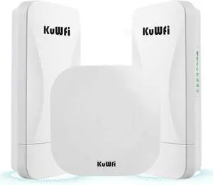KuWFi Bundle of Gigabit Wireless Bridge and 1800Mbps WiFi 6 Ceiling AP