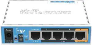 Mikrotik hAP Internal Power Over Ethernet (PoE) White WLAN Access Point