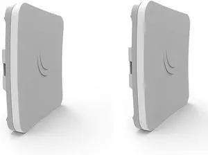 Mikrotik SXTsq 5 ac (RBSXTsqG-5acD) 2-Units Outdoor 5Ghz 802.11ac Wireless Device with an Integrated Antenna, Perfect for Point-to-Point Links, Includes one 10/100/1000 Mbit EthernetPRE-CONFIGURED