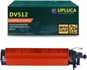 DV512 Developer Unit Compatible with Konica Minolta DV-512K DV-512C DV-512M DV-512Y Work for C221C224C281C284C364C454C554C7122ADC223 High Yield (1-Pack,Black)
