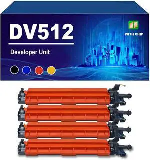 DV512 Developer Unit Compatible for Konica Minolta Bizhub C221 224 284 364 454 554 ADC285 365 Printers, High Yield 300000 Pages,4 Colors-1 Set