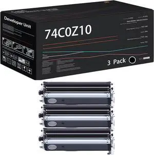74C0Z10 Developer Unit Compatible for Lexmark C4150 CS720de CS720dte CS725de CS725dte CX725de CX725dhe CX725dthe Printers (3 Pack Black)