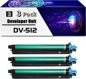 DV-512 Developer Unit is Compatible for Konica Minolta bizhub C224 C224e C284 C284e C364 C364e C454 C454e C554 Printers (3 Pack Black)