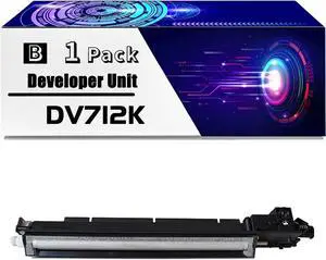 DV712K Developer Unit is Compatible for Konica Minolta bizhub C659 bizhub C759 Printers, High Yield 120000 Pages, with Chip for Long-Lasting Durability (1 Pack Black)