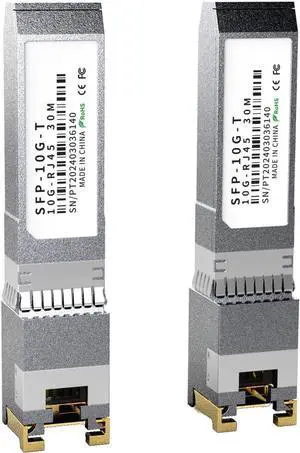 2PCS 10GBASE-T SFP+ RJ45 Copper Transceiver Module, Multi-Rate 1.25G/2.5G/5G/10G up to 30m - Compatible with TP-Link, Cisco SFP-10G-T-S, Ubiquiti UF-RJ45-10G, Netgear, Broadcom, Mikrotik and More