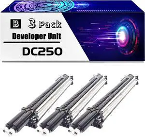 DC250 Developer Unit is Compatible for Xerox DocuColor 240 242 250 252 260 WorkCentre 7655 7665 7675 7755 7765 Printers (3 Pack Black)