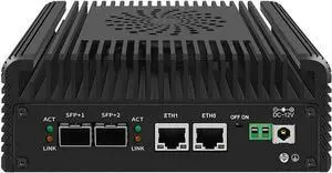 CWWK Mini PC N100 Firewall Hardware 2 x 10GbE SFP+, 2 x i226V 2.5GbE LAN OPNsense Appliance,AES-NI, 2HD, TypeC, TF Card Slot, M.2 WiFi Slot,NO RAM NO SSD