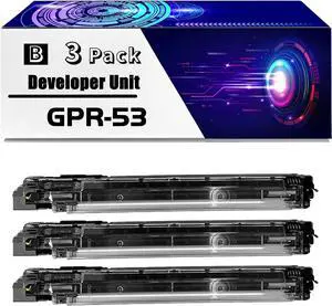 GPR-53 Developer Unit is Compatible for Canon imageRUNNER Advance C3325i C3330i C3525i C3525i II C3525i III Printers, High Yield 240000 Pages, with Chip for Long-Lasting Durability (3 Pack Black)
