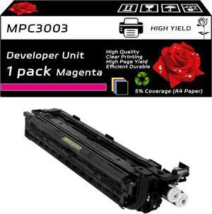 MPC3003 Developer Unit Compatible for Ricoh MP C3003 C3503 C4503 C5503 C6003 Printers, with Chip, High Yield 170000 Pages, Clear Printing (1 Pack Magenta)