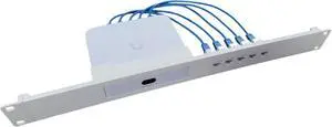 19-inch 1U Network Rack Mount for Ubiquiti Gateway UCG-Ultra and UXG-Max, Includes Keystones and Cables (White)
