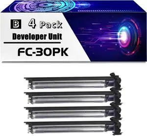 FC-30PK Developer Unit is Compatible for Toshiba E-Studio 305CS 305CP 306CS Printers, High Yield 80000 Pages, with Chip for Long-Lasting Durability (4 Pack Black)