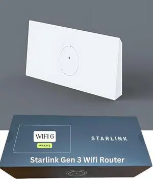 Starlink Wi-Fi 6 Tri-Band Router - Up to 3 Gbps, Extends WiFi Coverage up to 3200 sq ft, Compatible with Gen 1, 2, and 3 (Ethernet Adapter Required), Mesh