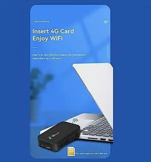 Yunseity 4G LTE Mobile Hotspot, Network Router Devices Unlocked 5G Hotspot with SIM Card Slot for Travel, 300Mbps Mini Smart Router, Up to 10 Users