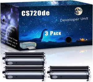 CS720de Compatible Developer Unit Replacement for Lexmark High Yield Compatible CX725de CX725dhe CX725dthe XC4140 Printers, Meet Printing Needs (3 Pack Black) CS720de Compatible Developer Unit Replacement for Lexmark High Yield Compatible CX725de CX725dhe CX725dthe XC4140 Printers, Meet Printing Needs (3 Pack Black)