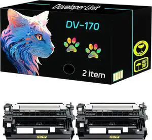 High Yield DV-170 Developer Unit Compatible for Toshiba ECOSYS M2035dn M2535dn P2135d P2135dn FS-1035MFP FS-1135MFP FS-1320D FS-1370DN Printers, Print Clearly (2-Pack Black)